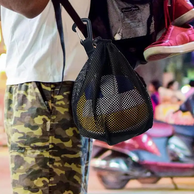 

Portable Drawstring Sports Bag Basketball Football Volleyball Net Pouch Training Ball Carrier Can Also Fit Shoes Oxford Fabric