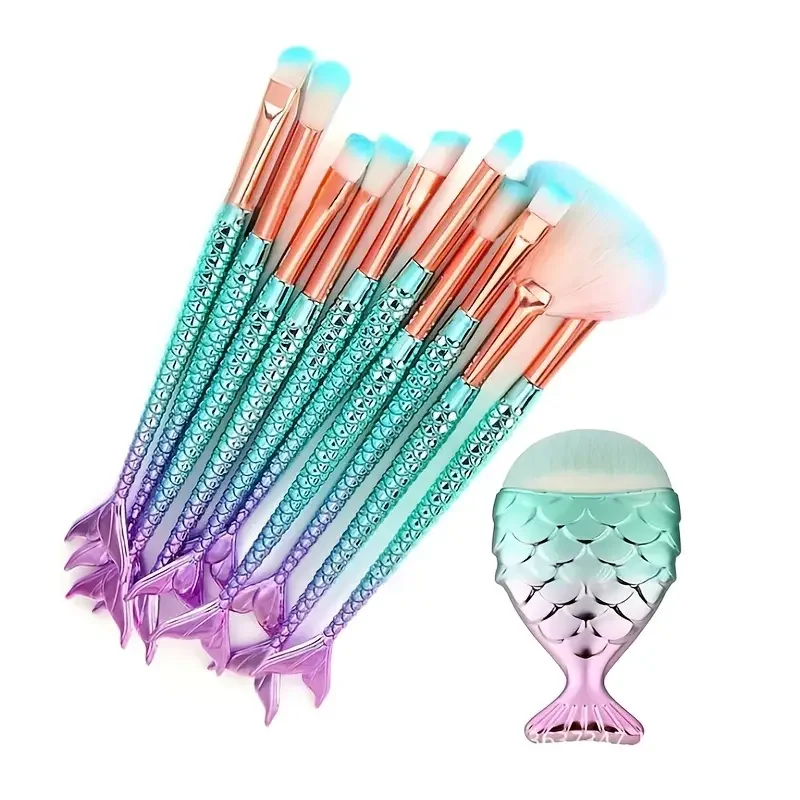 Meerjungfrau Make-up Pinsel Sets Weiche Nylonborsten Foundation Puder Augenbrauen Lidschatten Eyeliner Rouge Schönheit Pinsel