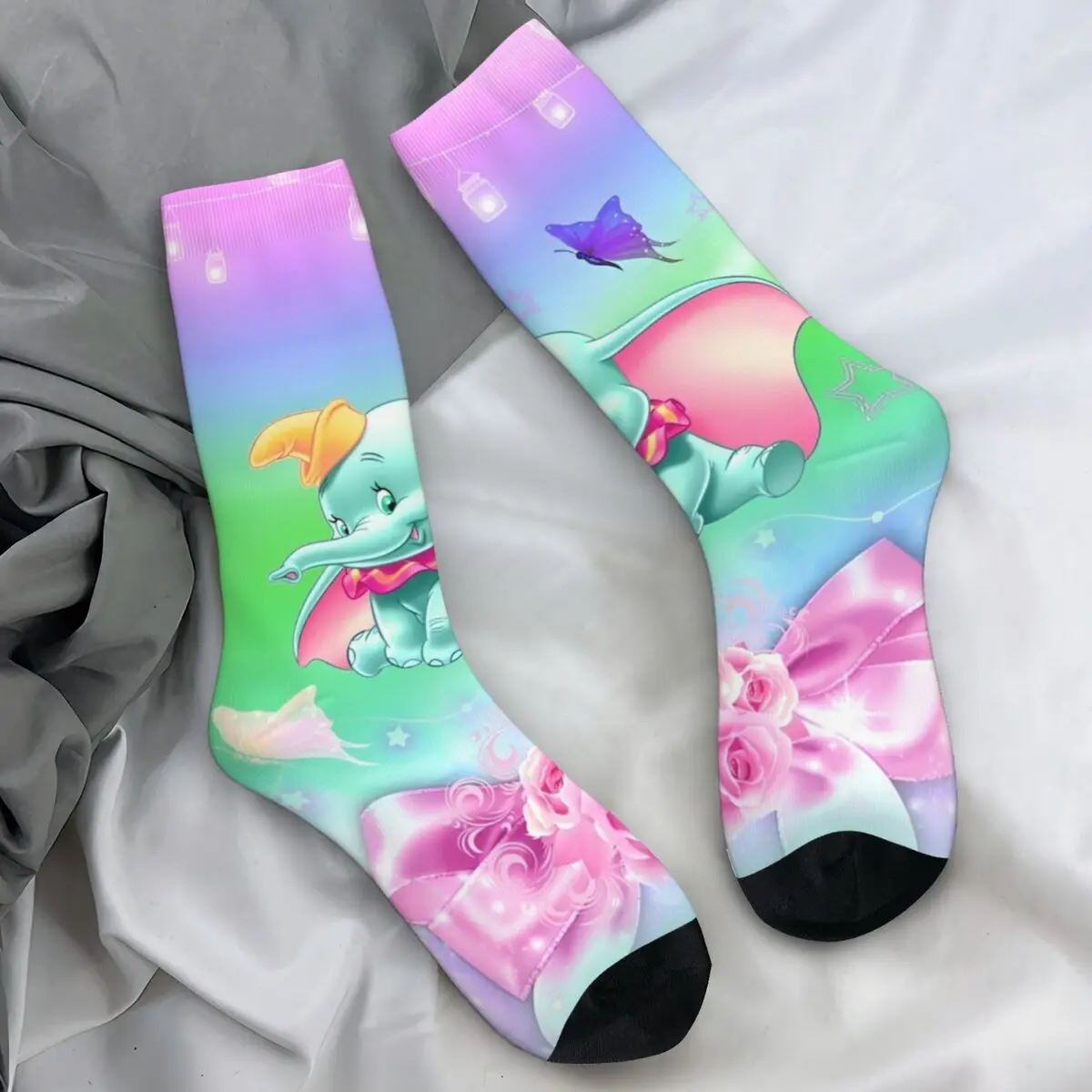 

Unisex Men Socks Dumbo Stockings Winter Korean Breathable Socks Pattern Cycling Non Slip Socks