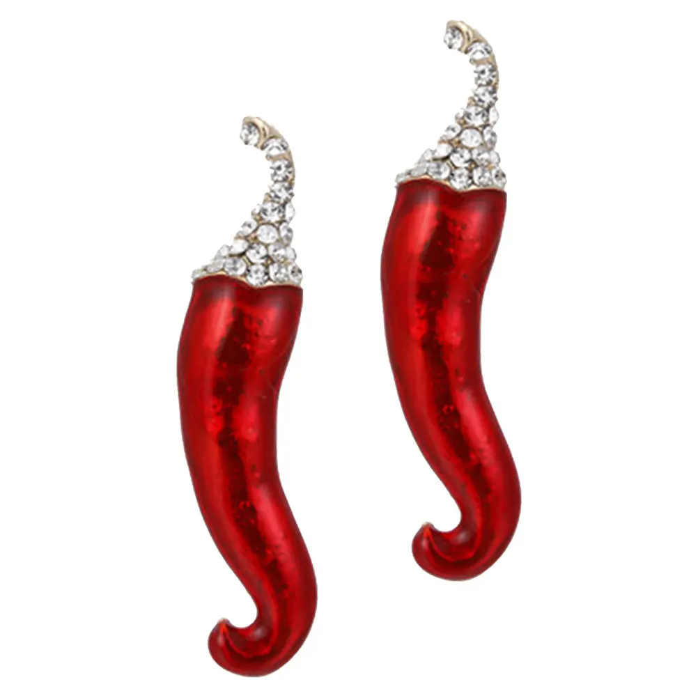 

2pcs Chili Pepper Brooch Alloy Enamel Pins Festival Party Favor Vegetable Shape Badge Lapel Pin Mexican Chilli Accessory