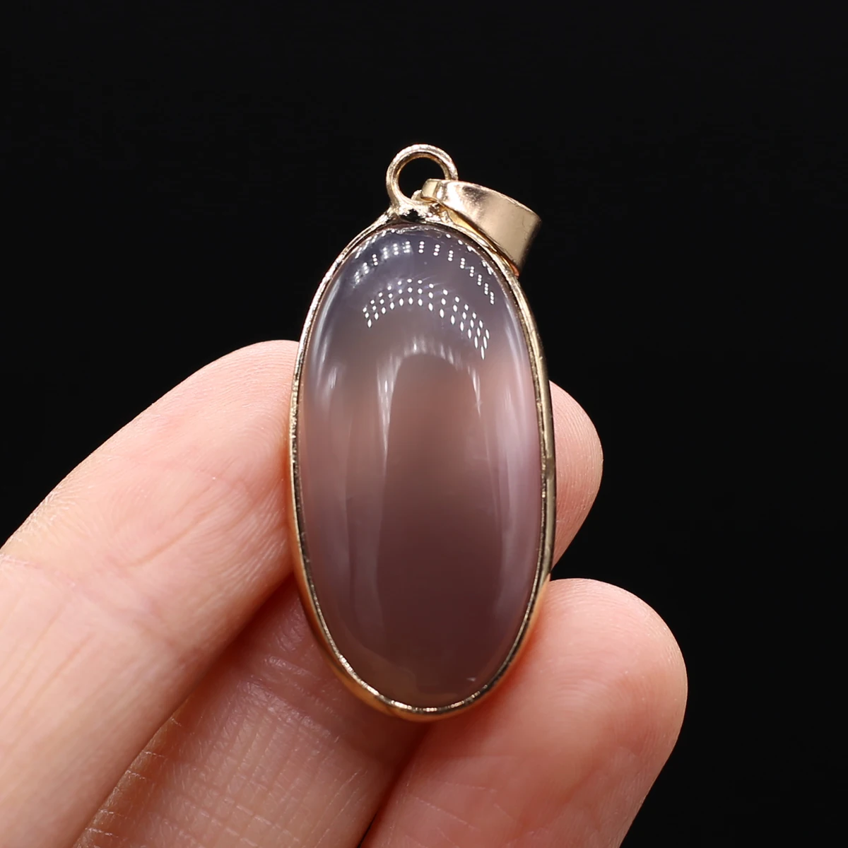 Natural Stone Pendants Agates Necklace Oval Shape Unakite Tiger Eye Stone for Jewelry Making Good Quality Gift