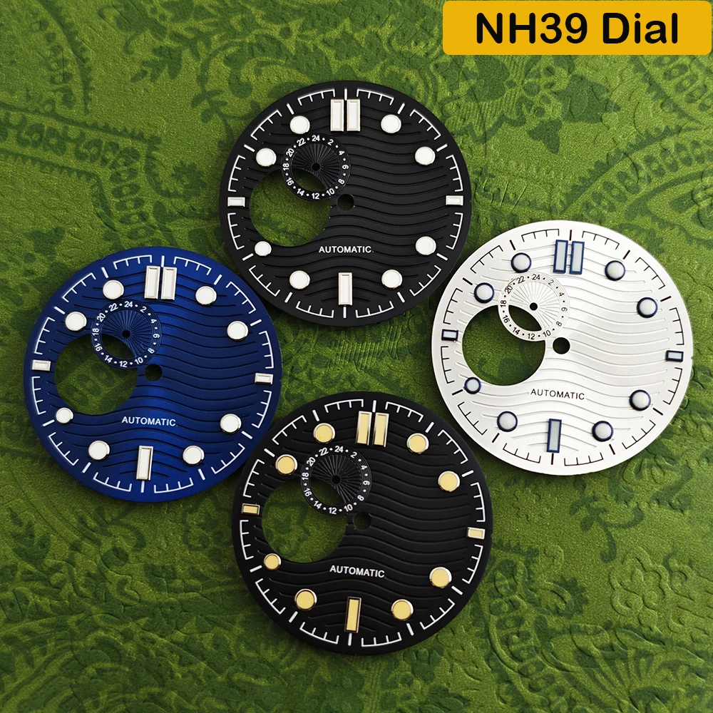 

NH39 Dial 31mm Water Ripple Skeleton Dial And Hands Set for NH39 Movement - Black/White/Blue Mechanical Watch Accessories