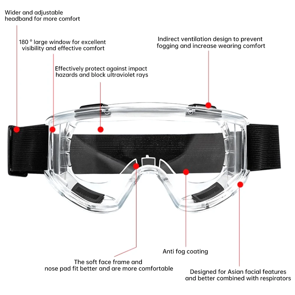 Welding Goggles Motorcycle Cycling Goggles Glasses Anti Splash/Impact Welding Protective Goggles Anti Fog Dust-proof Eyeglasses