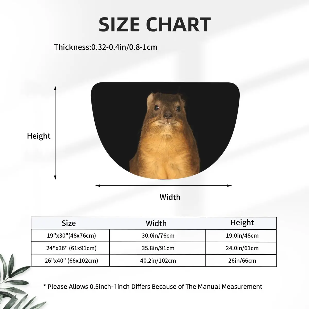 Rock Hyrax Photo Dassie Vampire Potato Soft Flannel Half Round Doormat Non Slip Bathroom Mat Absorbent Floor Carpet Living Room