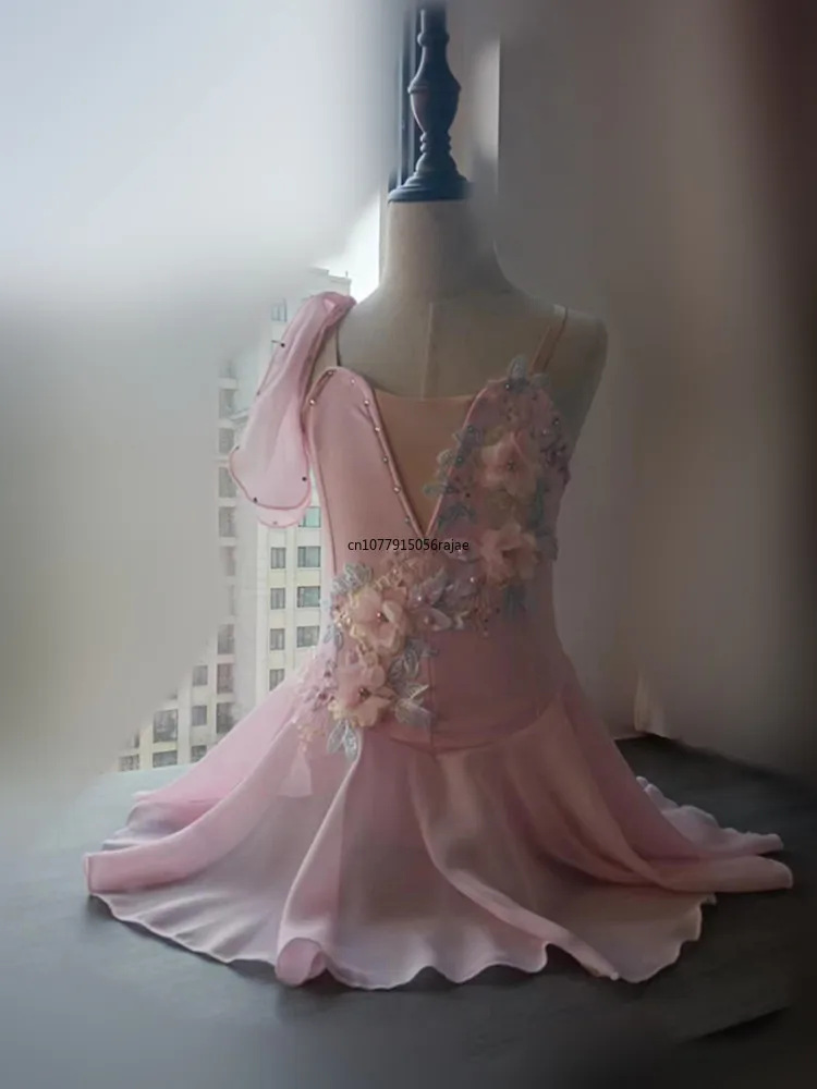 Vestido de Ballet moderno de gasa para niñas, tutú de bailarina roja, disfraz de baile de rendimiento, vestido de princesa para adultos para mujeres