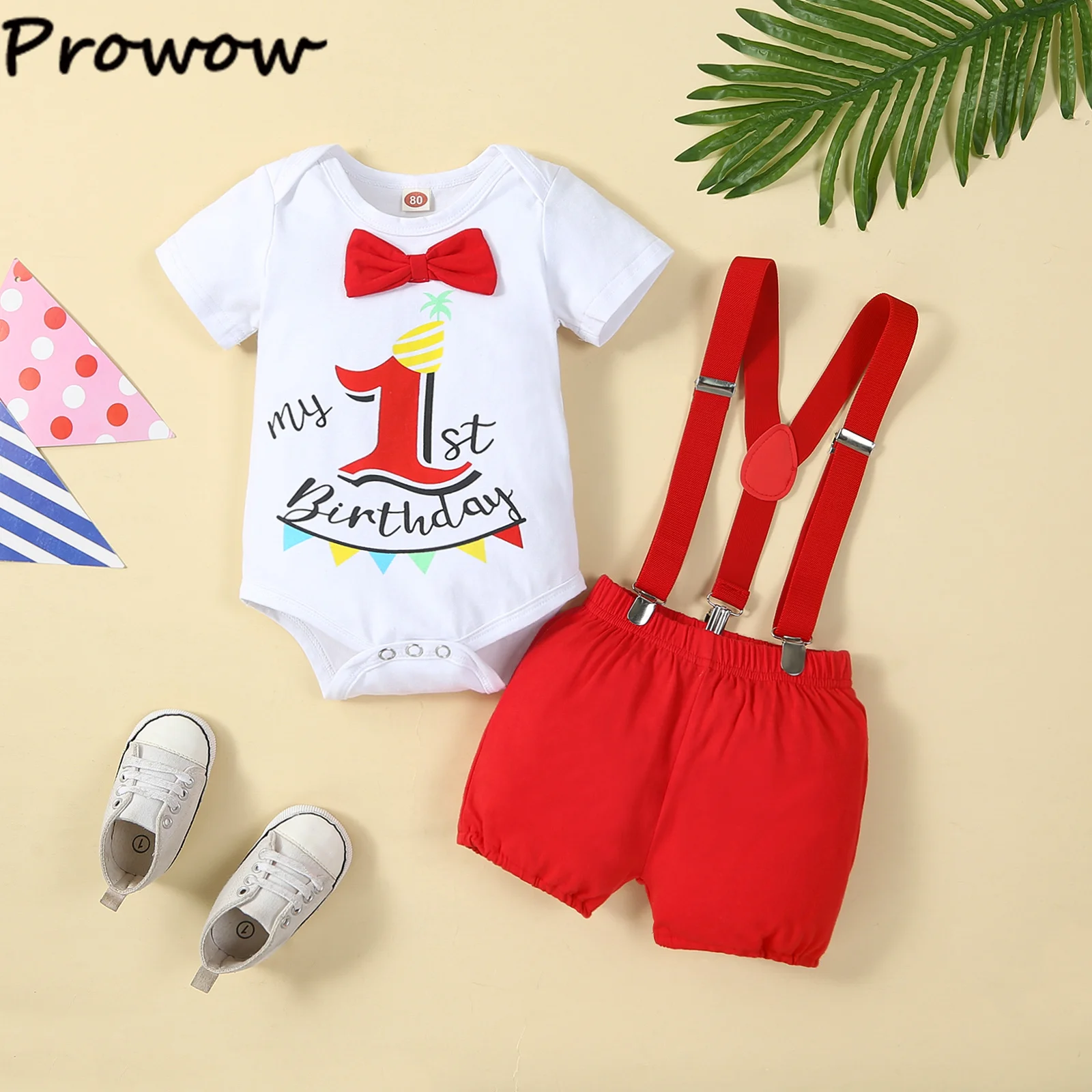 Baby Boys Birthday Outfits Sets Balloon Letter