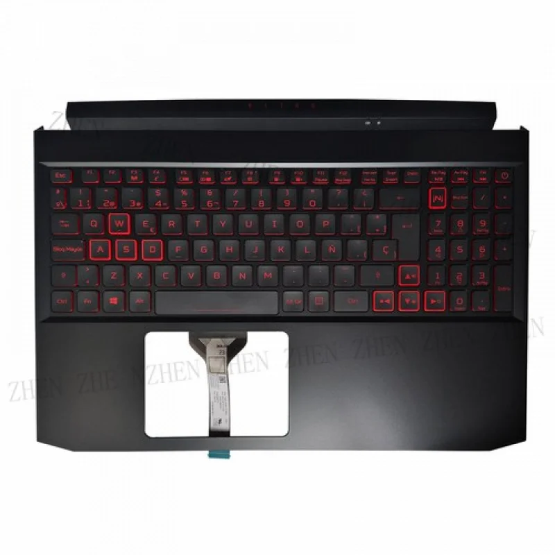 

Y New For Acer Nitro AN515-57 Latin/Spanish Red Backlit Keyboard Palmrest Cover