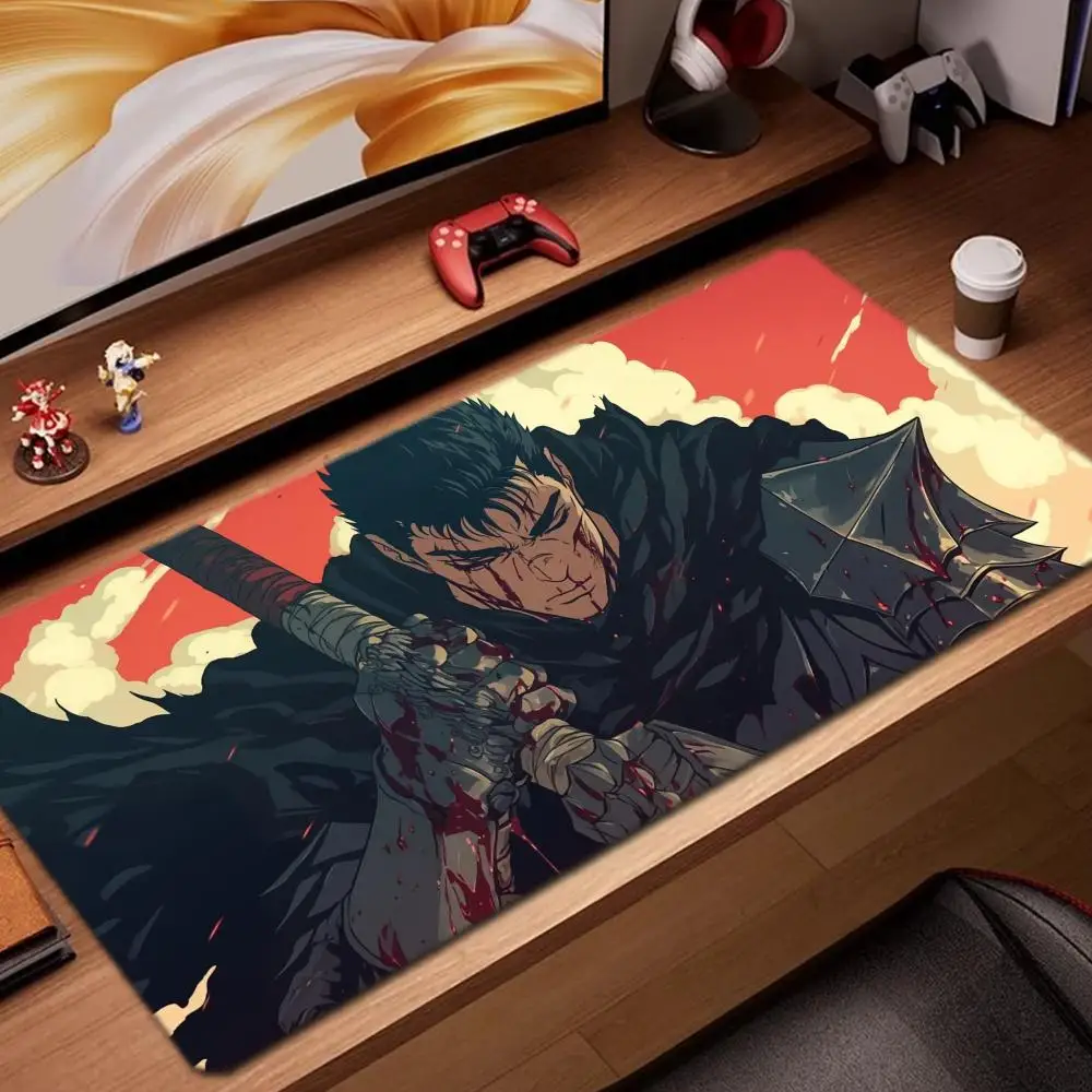 

Коврик для мыши Berserk, игровые аксессуары, коврик для клавиатуры, XXL, большой запирающийся край, 900X400 мм, настольный коврик, игровой коврик для мыши