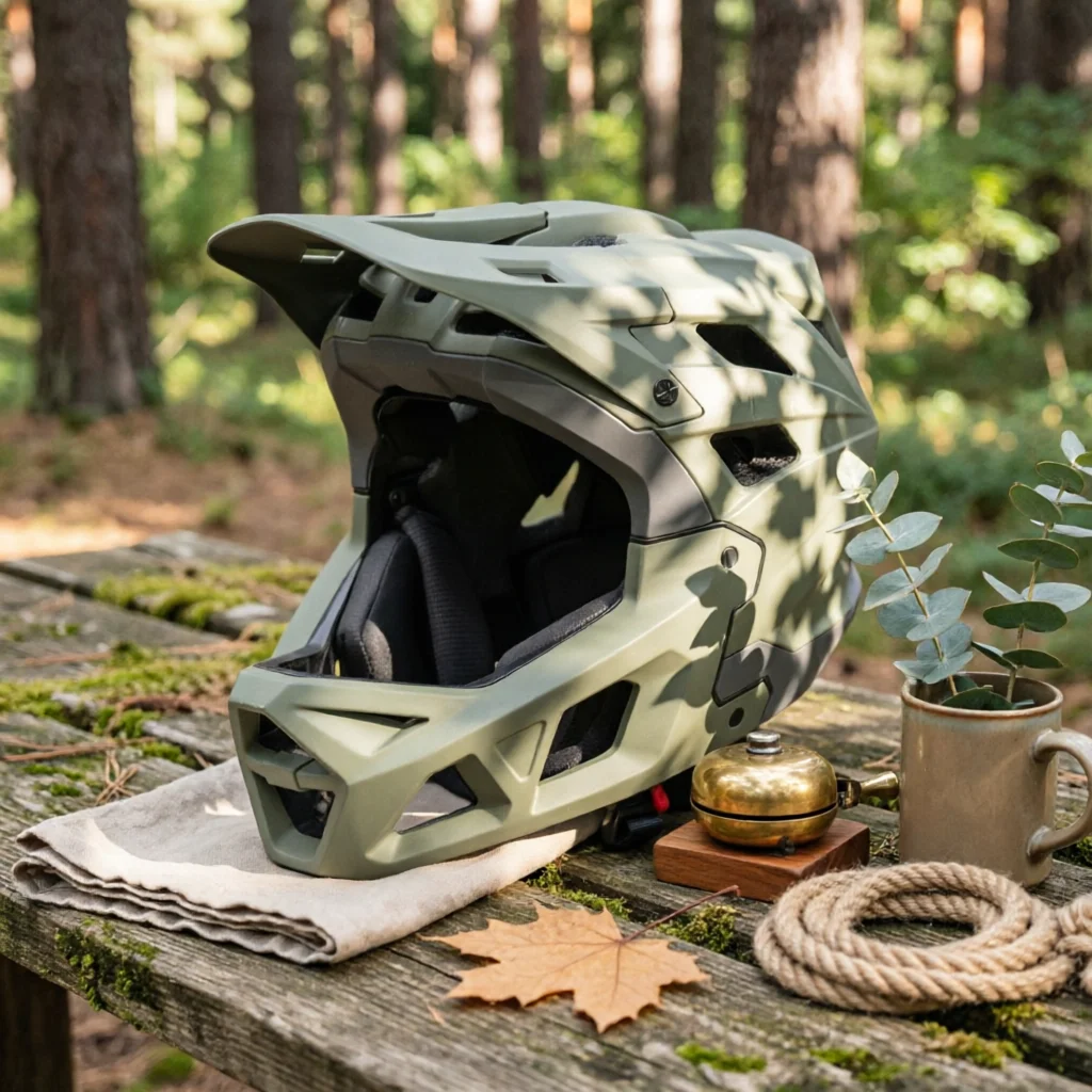 Protective Gear Full Face Bicycle Helmet Impact Resistant Hard Shell Wraparound Form for Mountain Biking