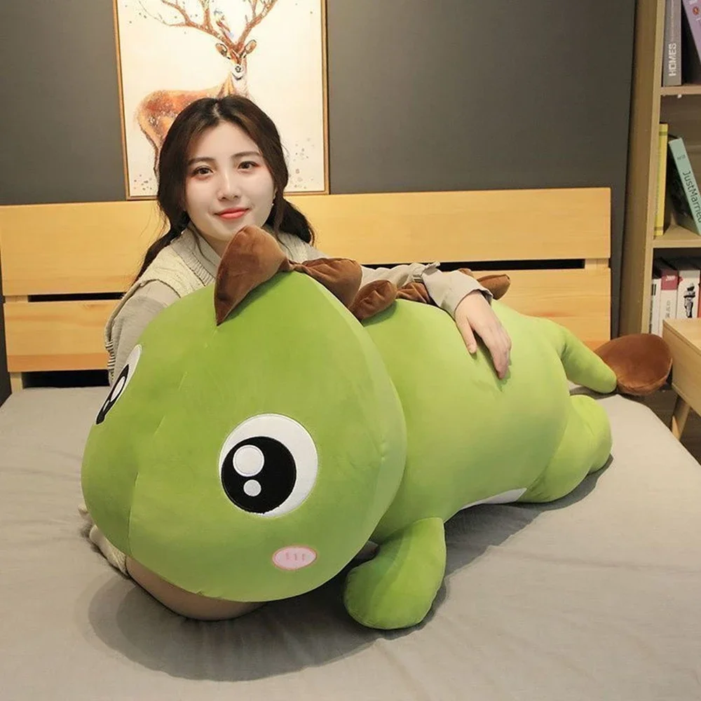 Juguete de peluche de dinosaurio grande para niños, almohada de tres colores para dormir, cama bonita, sofá, muñeca de tela súper suave, regalo para