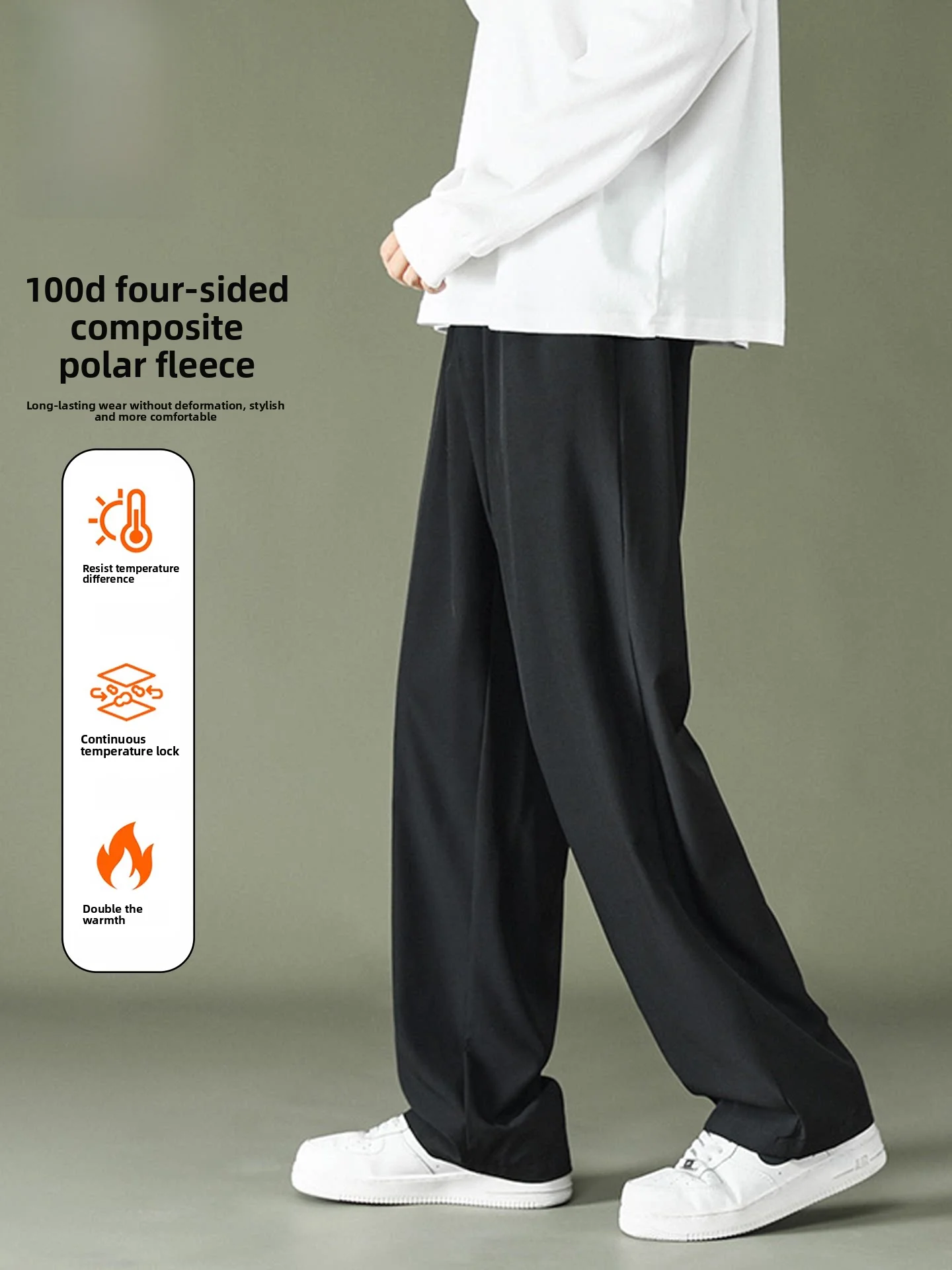 

Мужские флисовые брюки Nainilu с широкими штанинами, утепленные, осенне-зимние, теплые, прямые, повседневные, свободные, модные, брендовые