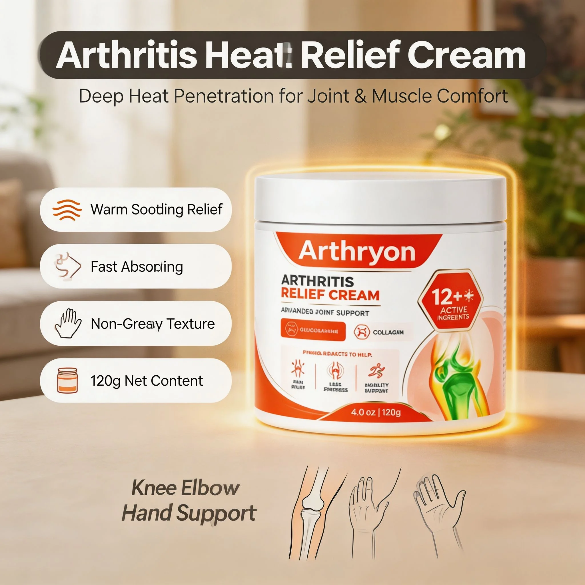 New Arthryon Joint Muscle Care Cream 100g Natural Curcuma Rosemary Peppermint Infused Nourishing Lotion for Daily Body Care