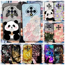 Lovely Painted Case For Infinix Zero 8 8i X687 X687B Soft TPU Back Cover For Infinix Zero8 Zero8i Black Silicon Phone Cases