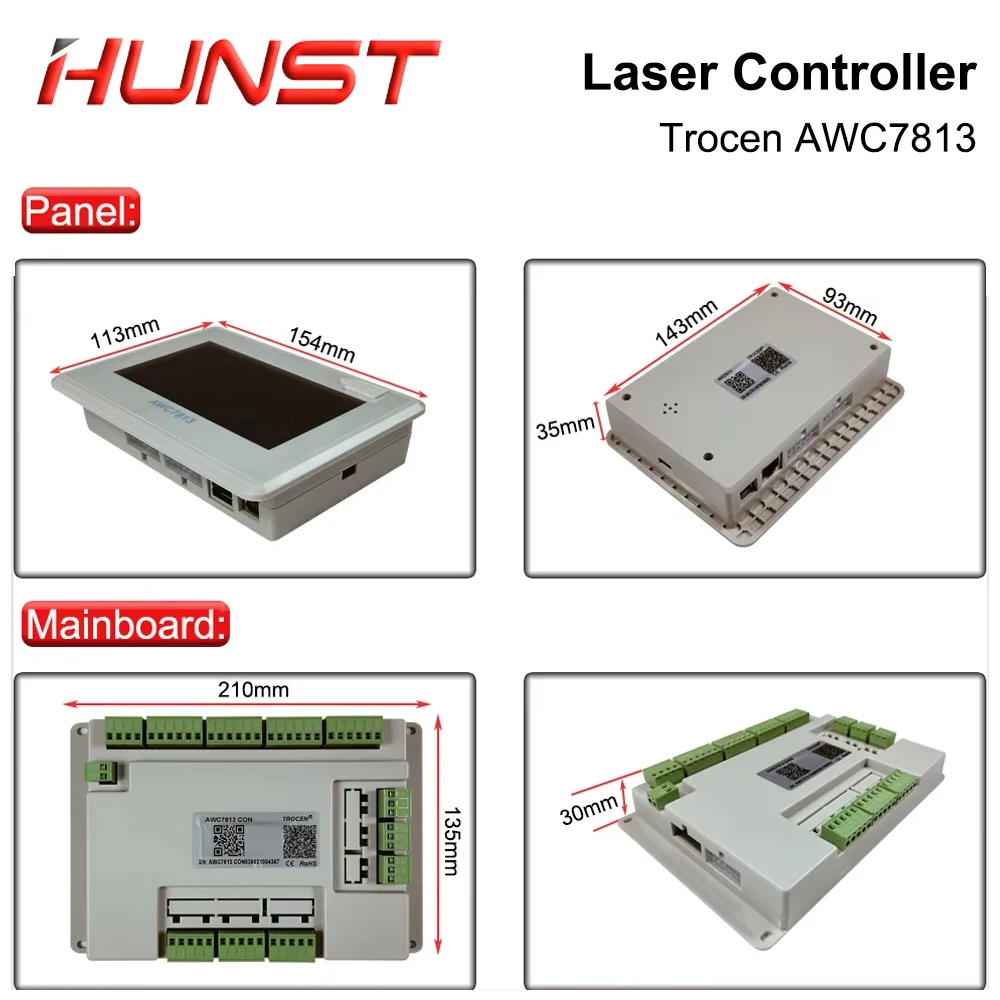 HUNST Trocen AWC7813 kontroler lasera Co2 System sterowania DSP DIY sterowanie laserem wymień AWC608 AWC708 6442G 6445G