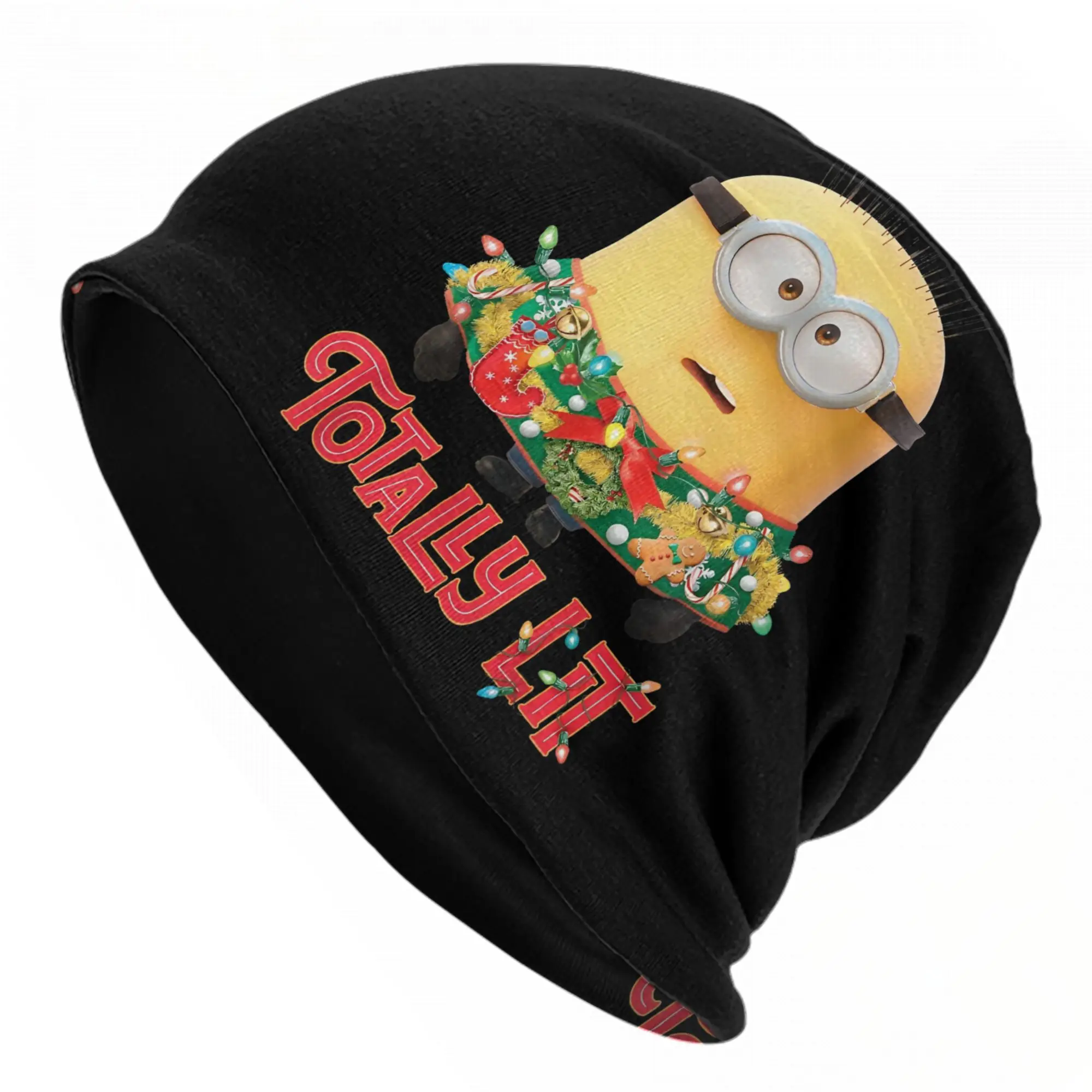 M-Minions-s Totally Lit Caps Merry Christmas  Casual Men Women Outdoor Skullies Beanies Hat Spring Warm Bonnet Knitted Hat