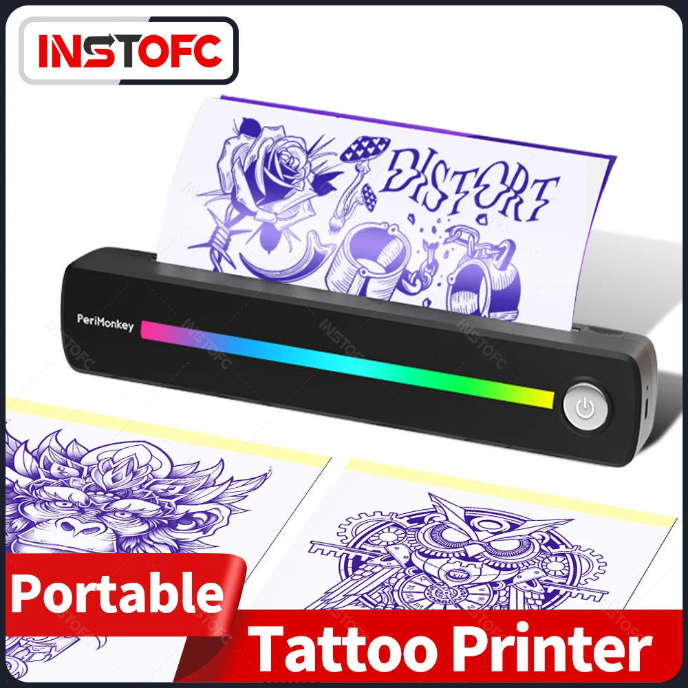A4 Professional Tattoo Printer Transfer Machine Bluetooth Thermal Tattoo Stencil Printer A4 Compatible with iPhone Android