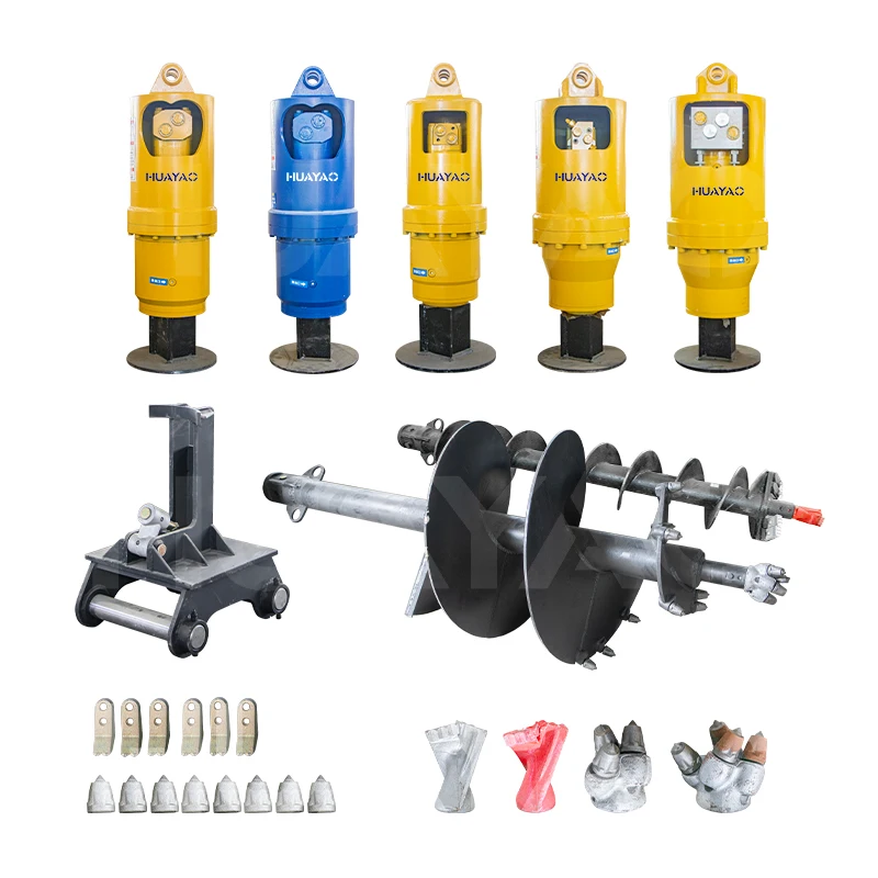Mini Excavator Equipped With a Spiral Drilling Rig Hydraulic Small Auger Drilling Rig for Sale