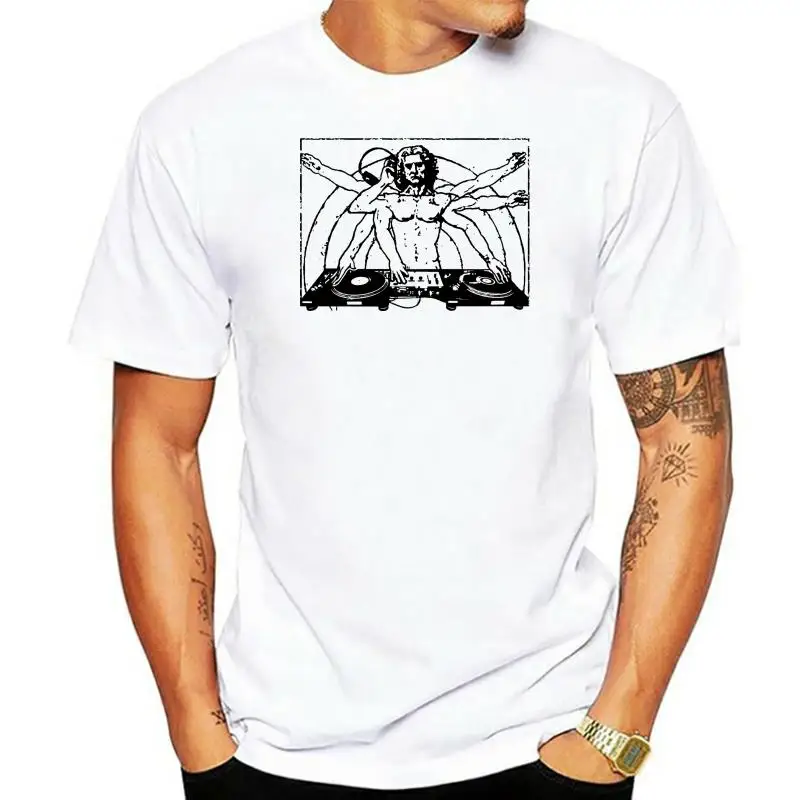 Dj T Shirt Davinci Technics Graphic Turntables Headphones Record Player 80S Tee Outdoor Wear Tee Shirt