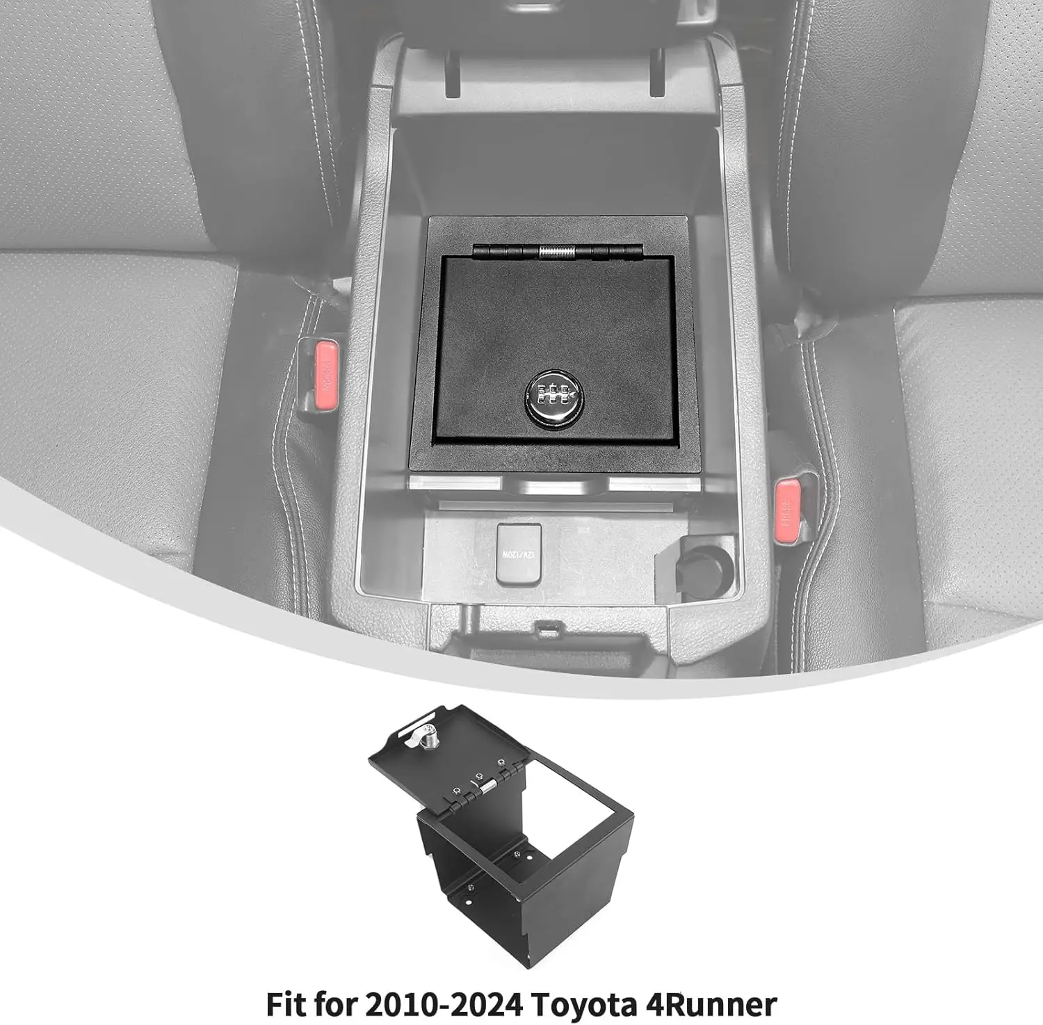Console Safe Storage Compatible with 2010-2024 Toyota 4Runner Accessories, for 4Runner Security Console Insert, Console Gun Safe