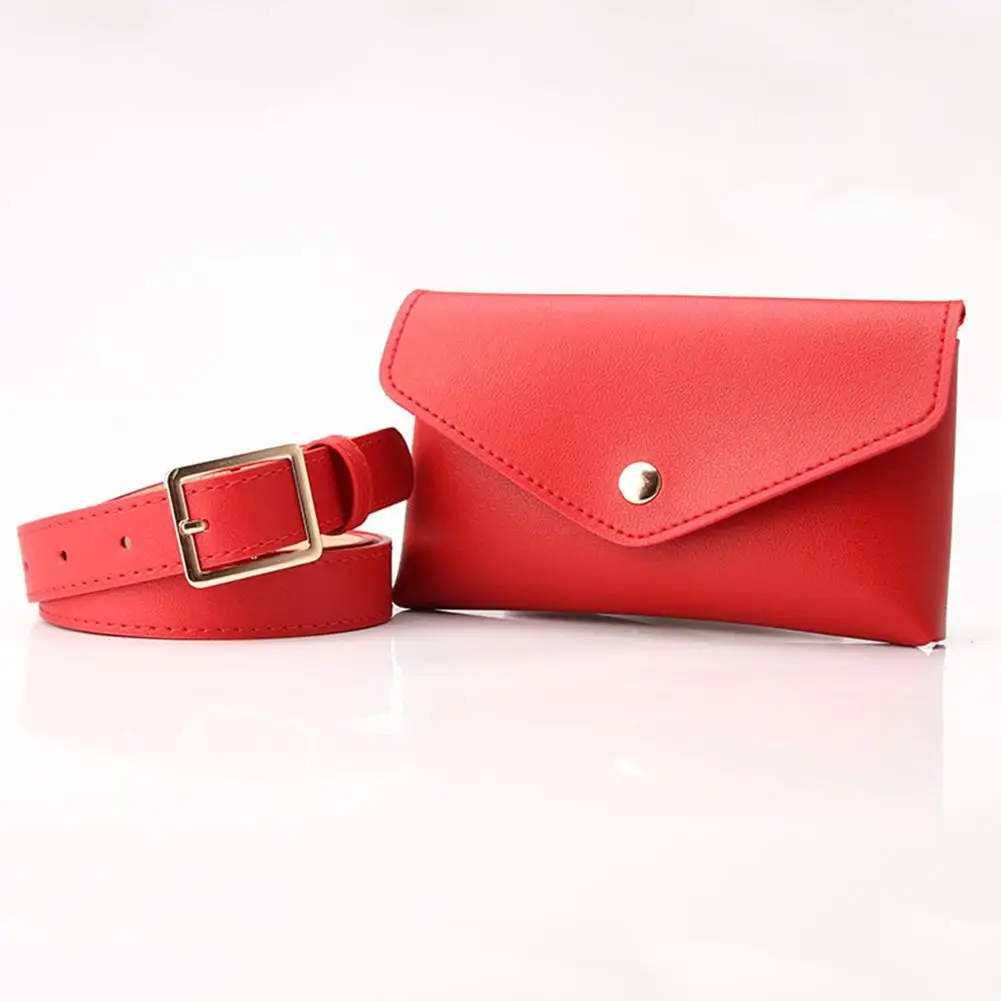 Neue Frauen Taille Taschen PU Leder Fanny Pack Brust Tasche frauen Gürtel Mode Pin Schnalle Dünnen Gürtel Tasche – Detail 10