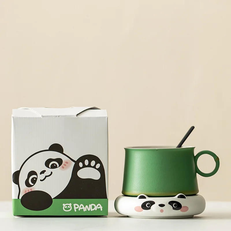 Cute Panda Ceramic Kung Fu Tea Set Home Office Coffee Drinking Cup