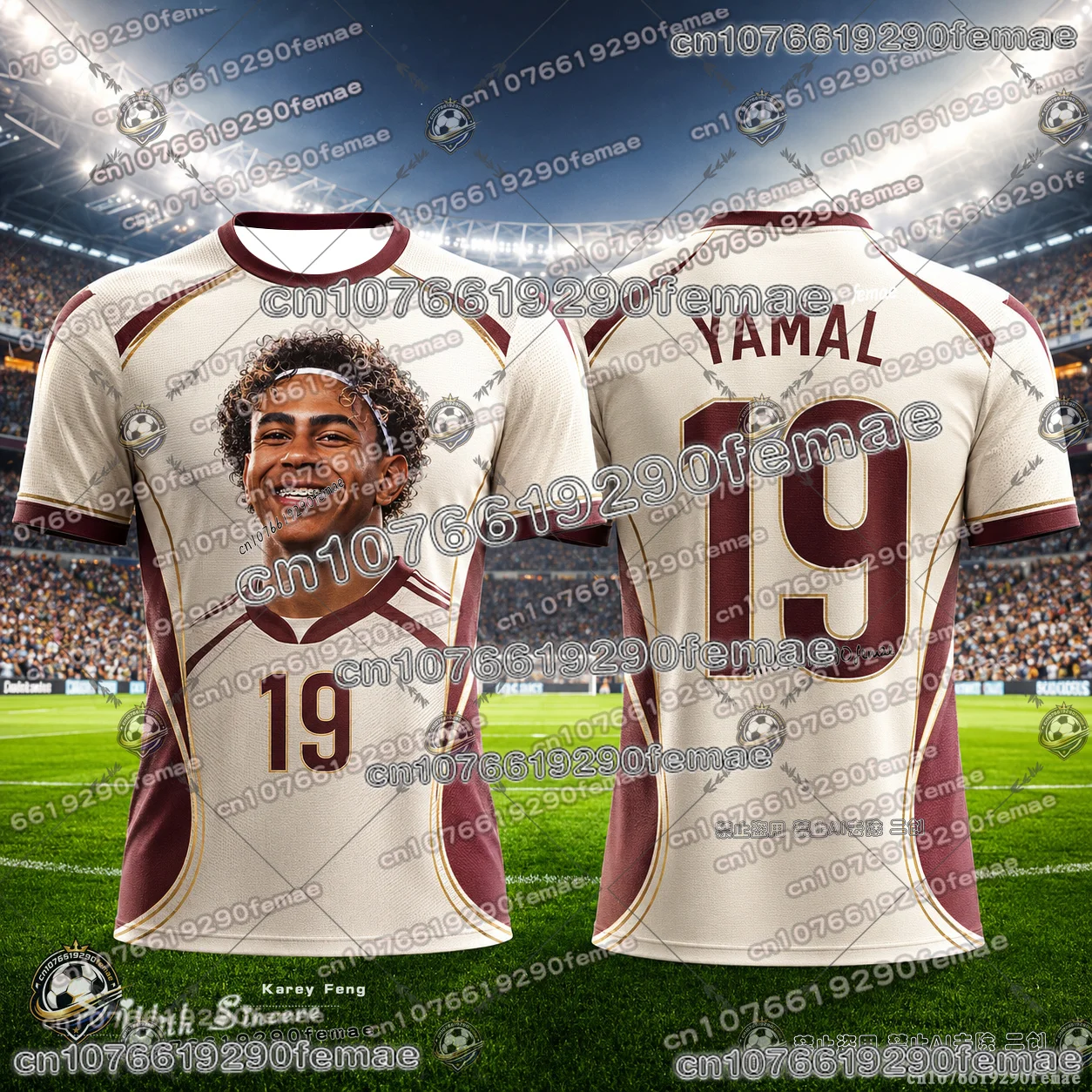 Lamine Yamal Premium 3D Printed Soccer Jersey Tee Breathable Summer Sportswear O Neck Casual Fan Shirt For Boys Girls Adults