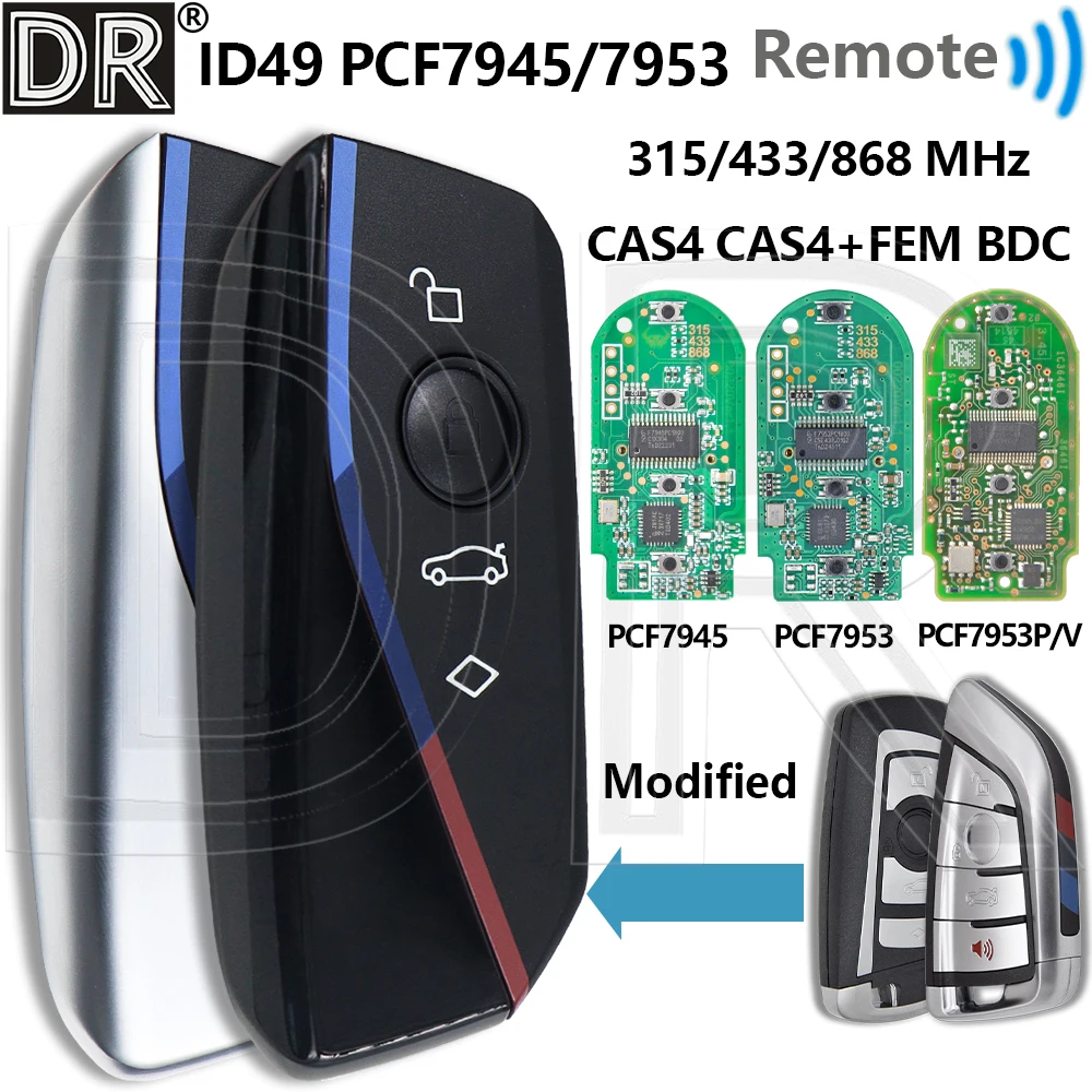 DR CAS4 + FEM BDC ترقية U Style ID49 PCF7945/53 315/433/868MHz بدون مفتاح الذهاب مفتاح السيارة عن بعد لسيارات BMW 1 3 5 6 7 Series F الهيكل