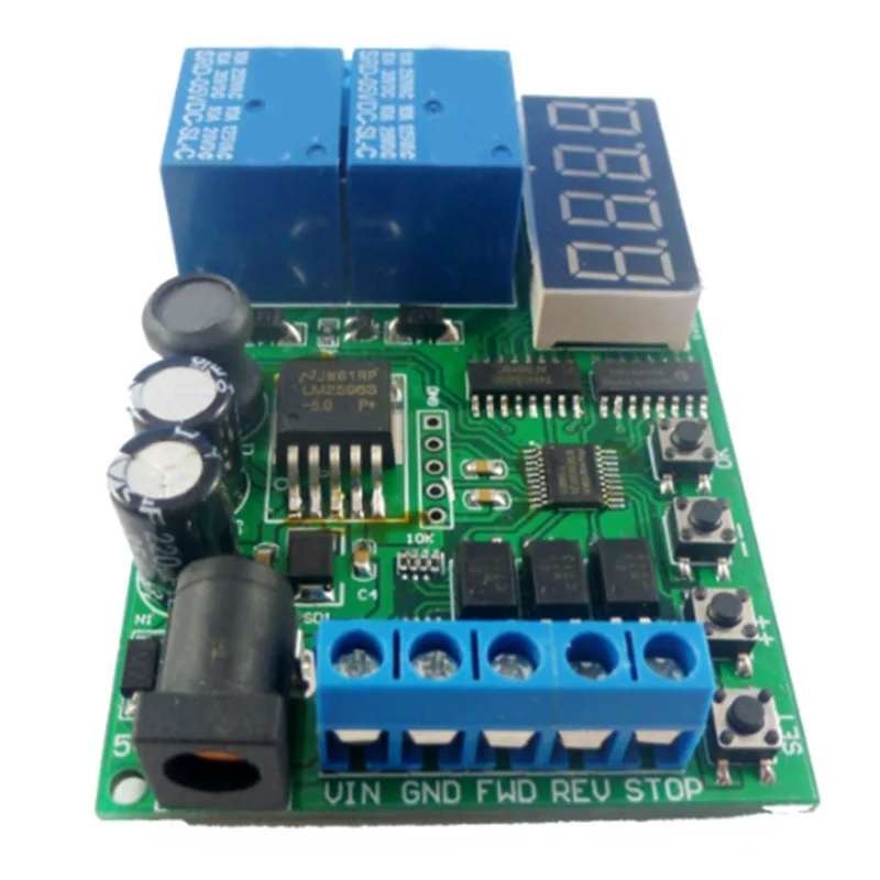 

ABCA-IO53A02 DC 5-24V Cycle Delay Relay Module 0.1S-999Min Adjustable Time Control Switch Motor Forward Reverse Controller