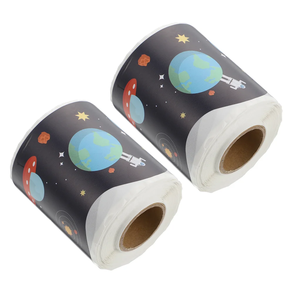 2 Rolls Chalkboard Border Sticker Science Bulletin Borders Sector Space Decorations Stickers for Copper Plate Classroom Outer