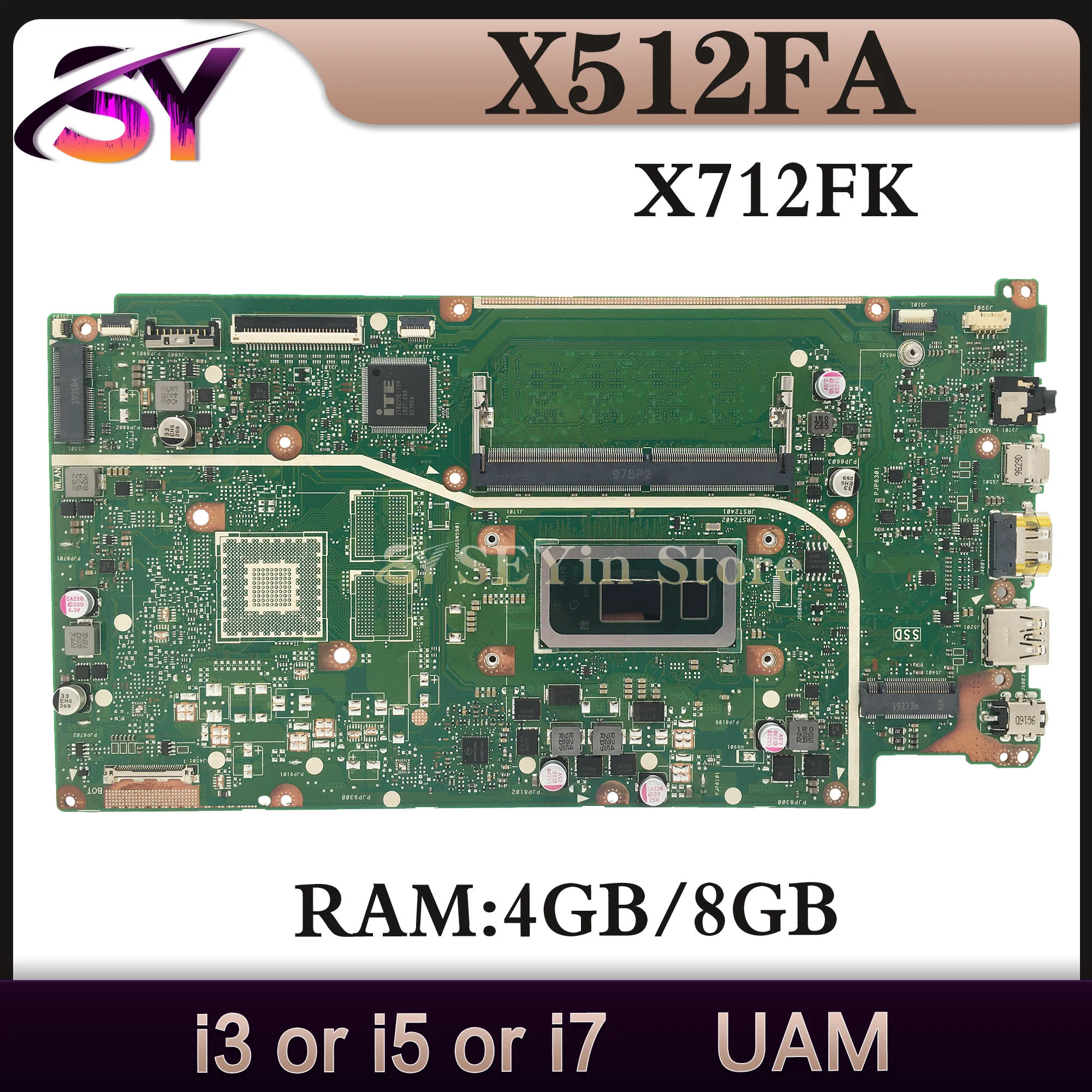 Mainboard For ASUS X512FA F512FA K512FA V512FA S512FA A512FA A712FA F712FA S712FA X712FA X712FAC V5000F Laptop Motherboard