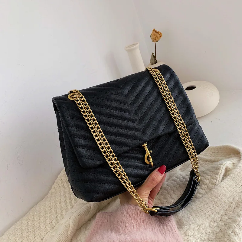 Handbags for Women Luxury Brand Shoulder Bags Large Golden Chain Female Crossbody Bag Casual Tote Ladies Flap Messenger Bag