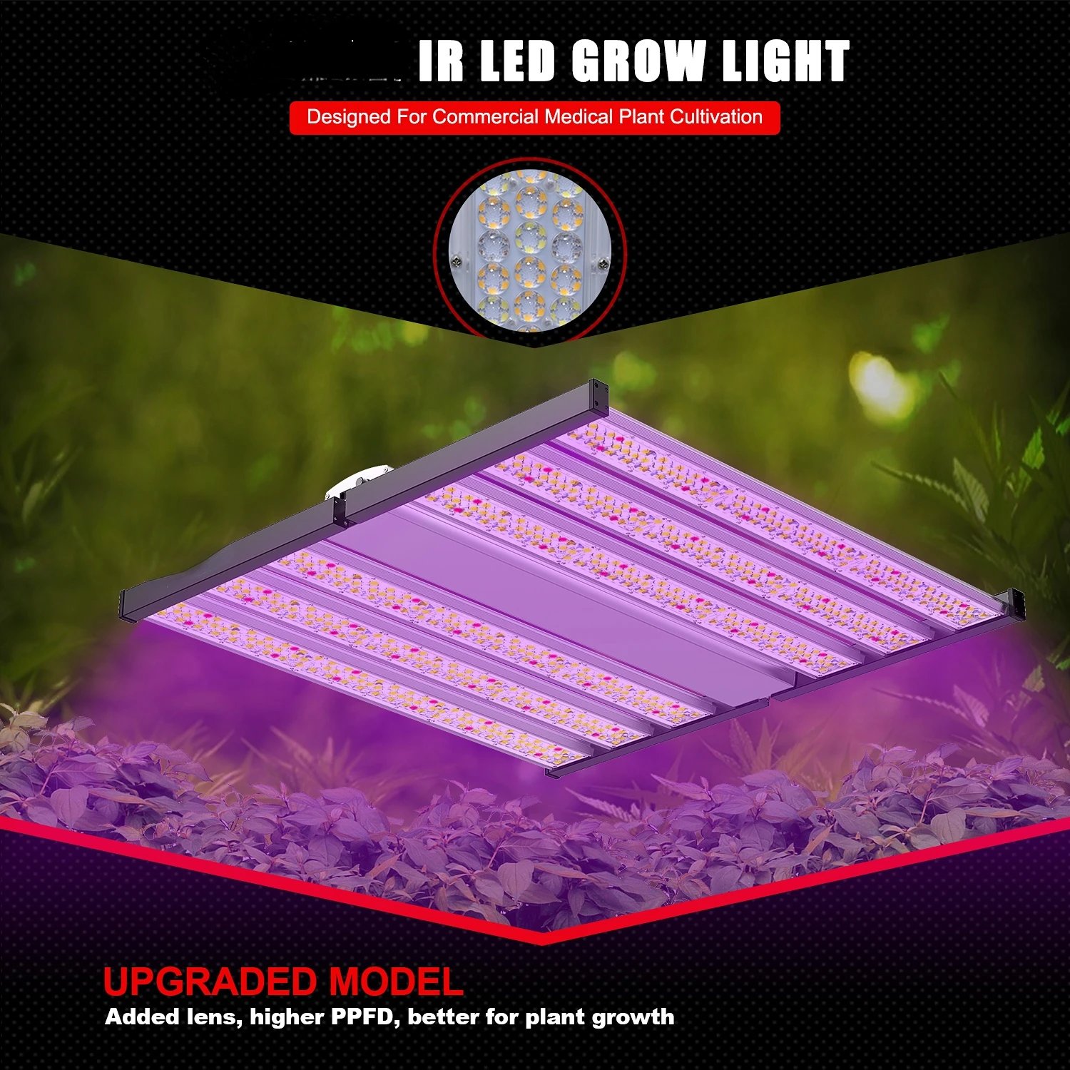 1500W LED Grow Light Sunlike Full Spectrum IP67 Far Red with UV IR Commercial Grow Lights Dimmable Indoor Hydroponics