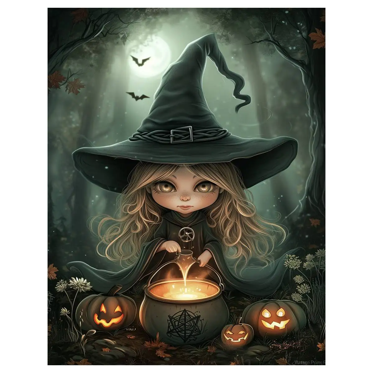 ハロウィン魔女クロスステッチキット 40X50cm 11CT/14CT