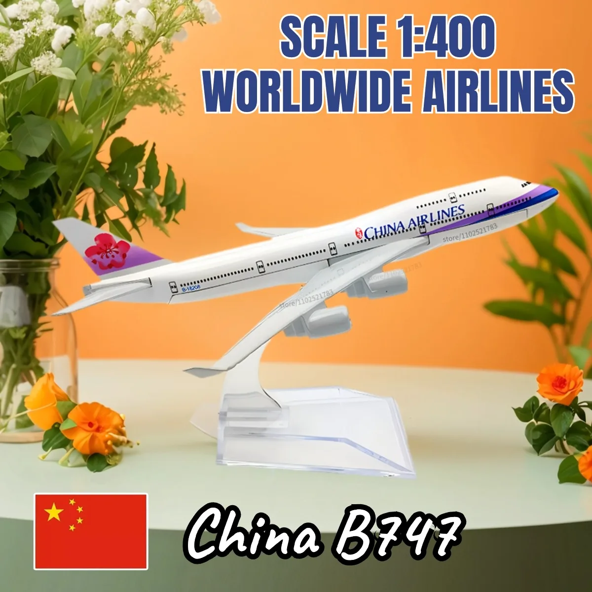 1:400 China B747 Aircraft Replica Diecast Scale Boeing Airbus Plane Model Boutique Aviation Figure Children Kid Toy for Boy