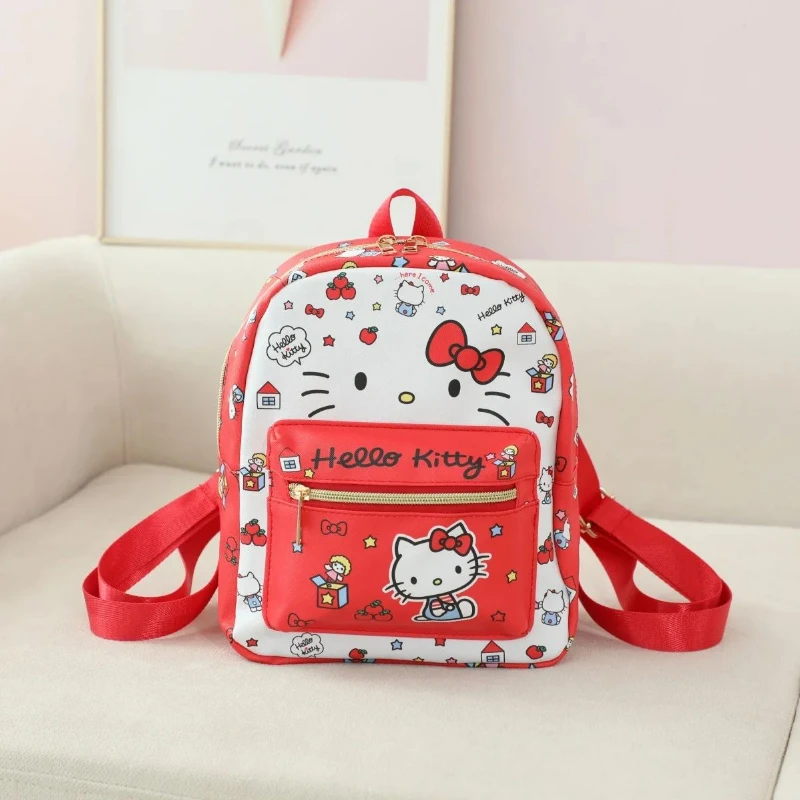 Kawaii Anime Hello Kitty Kuromi Mymelody plecak z motywem kreskówkowym podwójny zamek tornister kosmetyczka moda dziewczęca torba do przechowywania