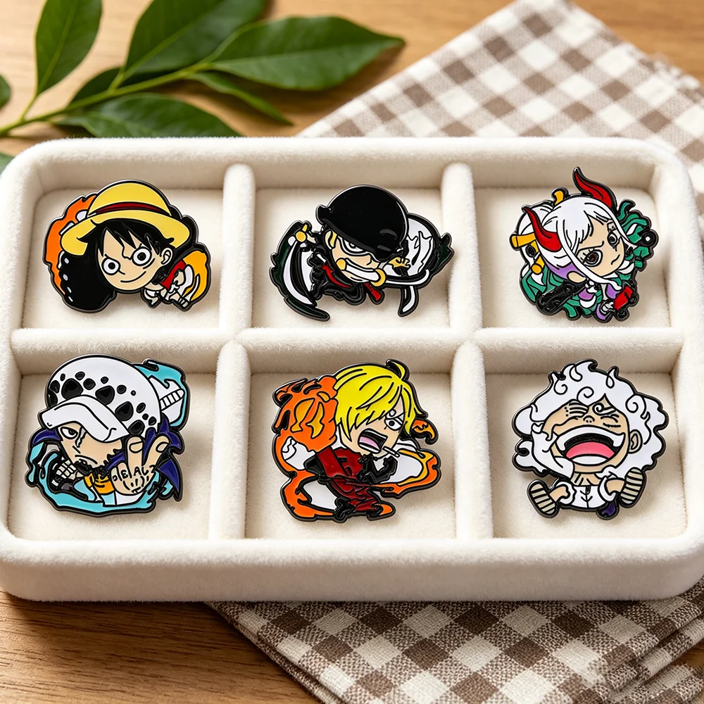 Broches classiques de personnages d'anime, Luffy Zoro Sanji Law Yamato, pour sacs à dos et vestes, badges de collection pour fans