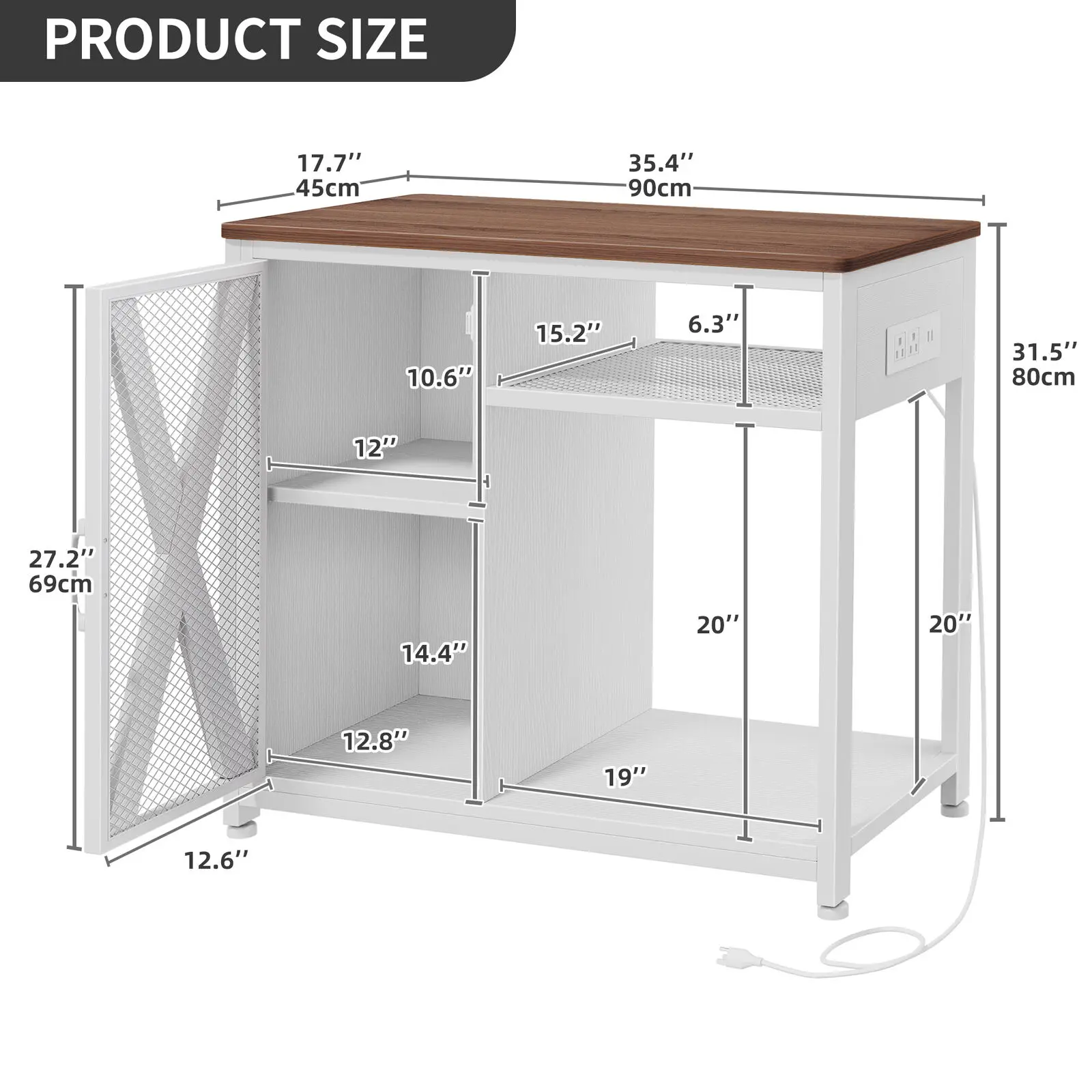 40-50 Gallon Aquarium Stand Cabinet with Power Outlets & LED Light For Fish Tank