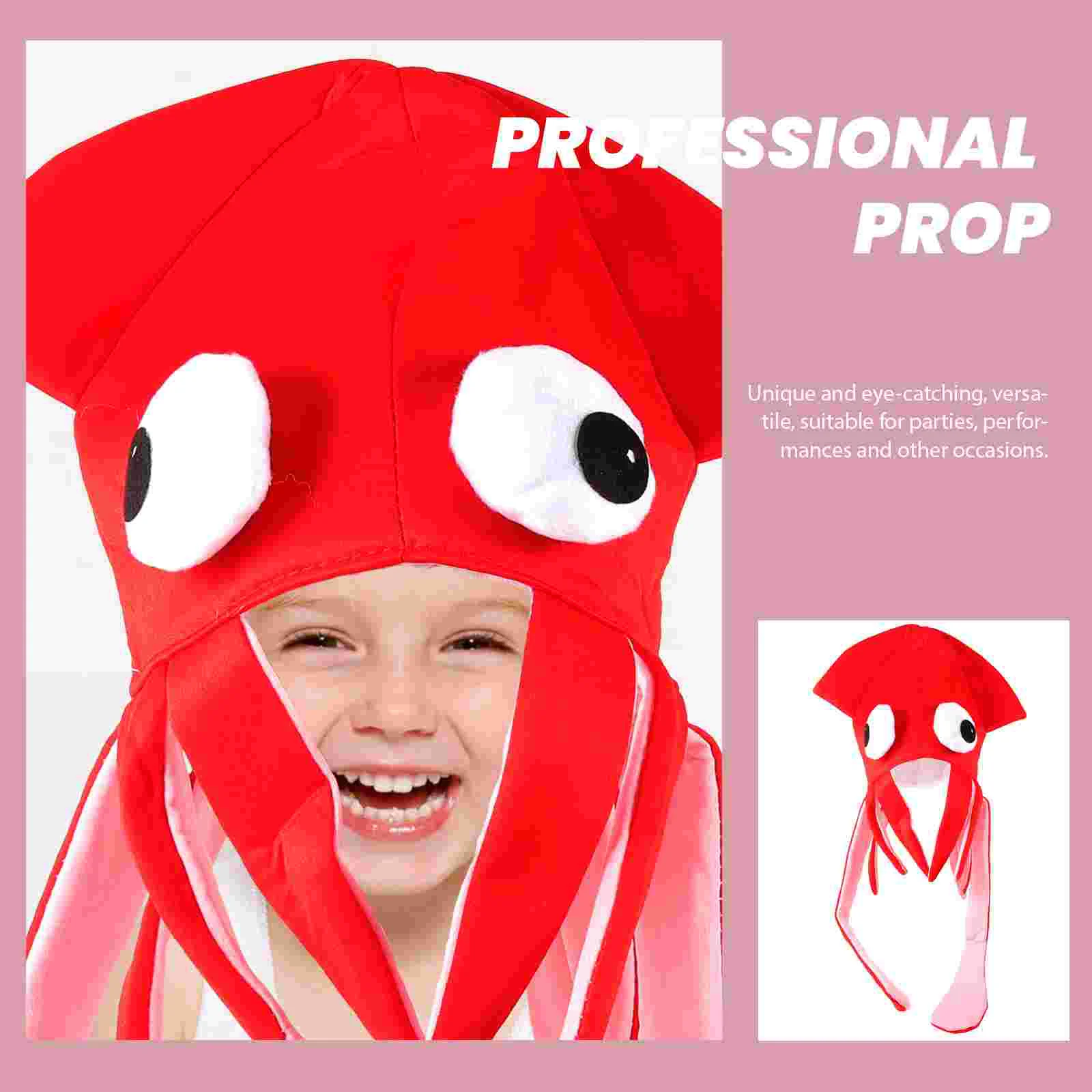 Squid Headdress Velour Squid Hat Adult Squid Hat Decoration Festive Headgear squid hat prop squid headgear