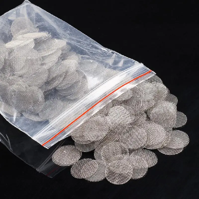 500pcs 16/20mm Stainless Steel Smoking Pipe Filter Silver Screens Hookah Water Pipes Gauze Mesh Net Tobacco Smoking Accessories