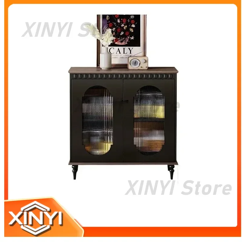 American Retro Style Dining Side Cabinet for Living Room Wall Storage and Household Entrance Large-Capacity Side Cabinet