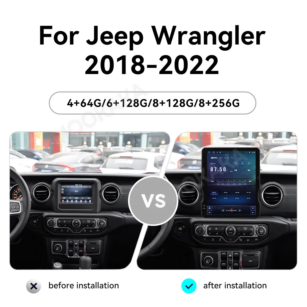 12.1 Inch Android 15 For Jeep Wrangler JL 2018-2022 Car Stereo Radio Multimedia Player GPS Navigation Wireless CarPlay UPgrade