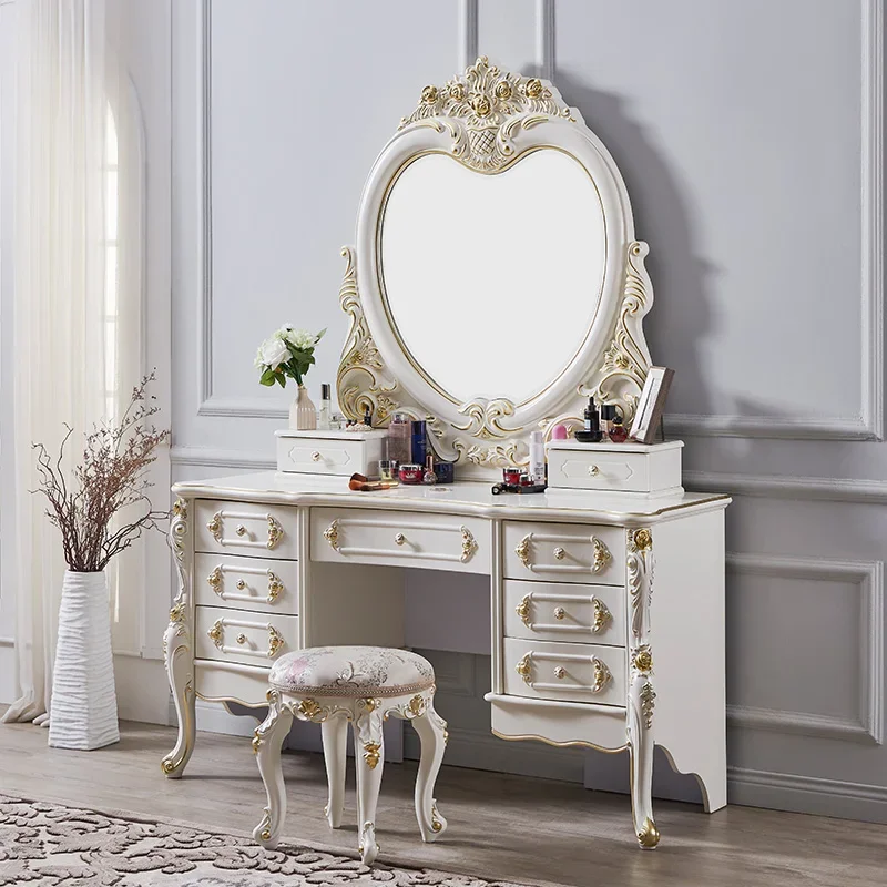 

Bedroom Drawers Dresser Eithe Box Luxury Stool Wooden Living Room Dressing Table Mirror White Modern Comoda Pra Quarto Furniture