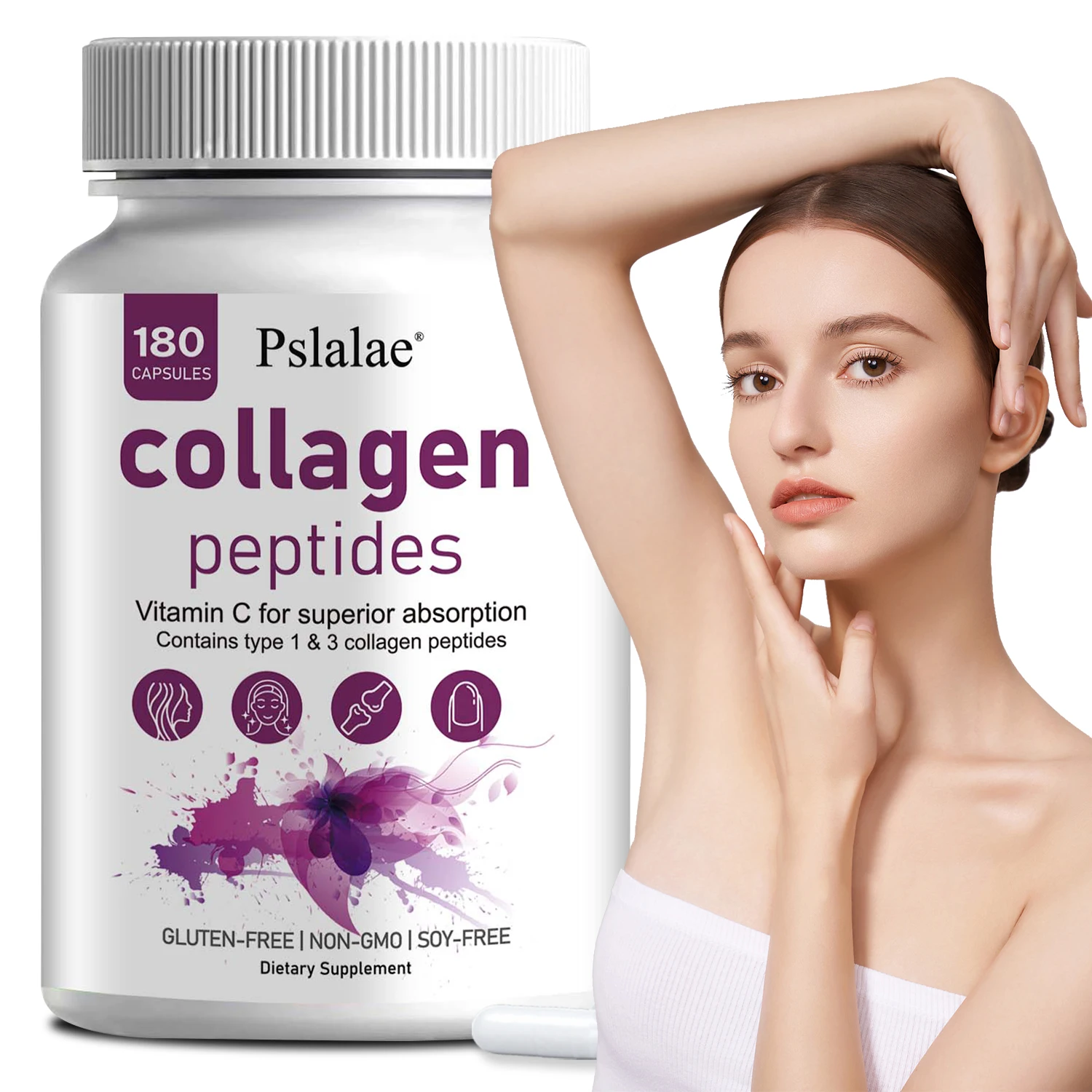 

Collagen Peptides Supplement - Firms Skin, Promotes Healthy Hair, Beautiful Skin and Healthy Nails