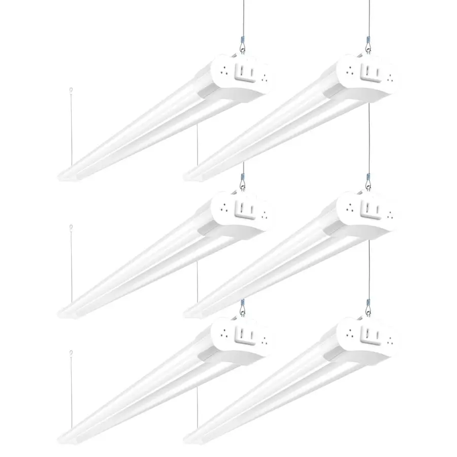 

Комплект из 6 светодиодных светильников для мастерской, 1,2 м, соединяемые, 4400 лм, 42 Вт (эквивалент 250 Вт), 5000K, дневной свет, для гаража