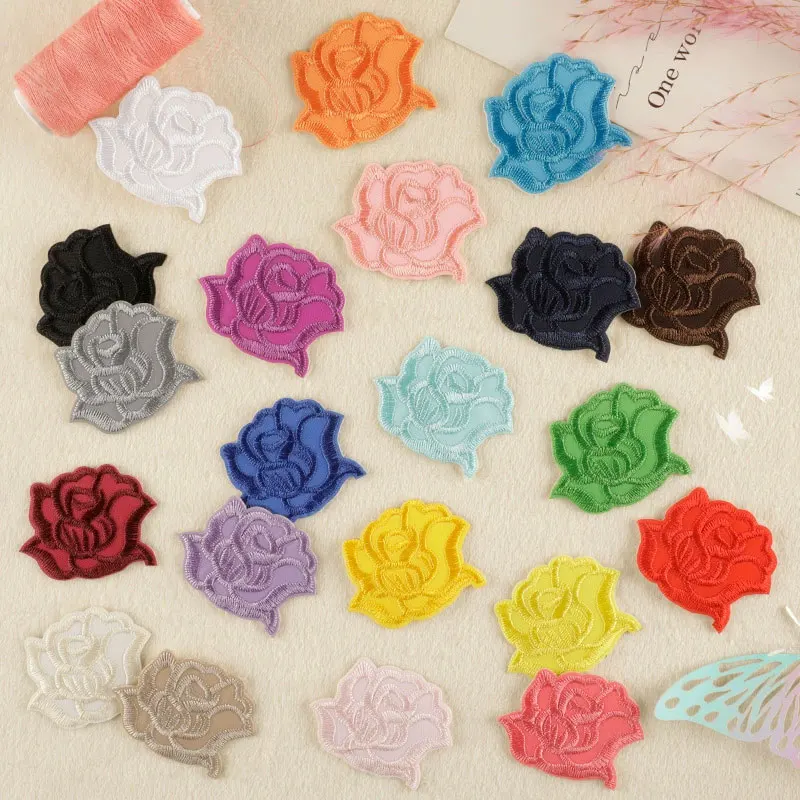 33-teiliges Set Rosen-Stickerei Dekorative Aufnäher für Kleidung, Taschen, Hüte, Socken und Accessoires – Detail 5