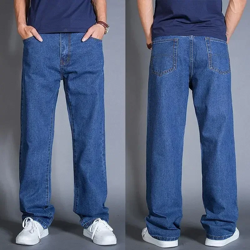 

Trousers Work Wear Jeans for Men with Pockets Male Cowboy Pants Casual Straight Clothes Y2k 2000s Xs Classic Designer Washed