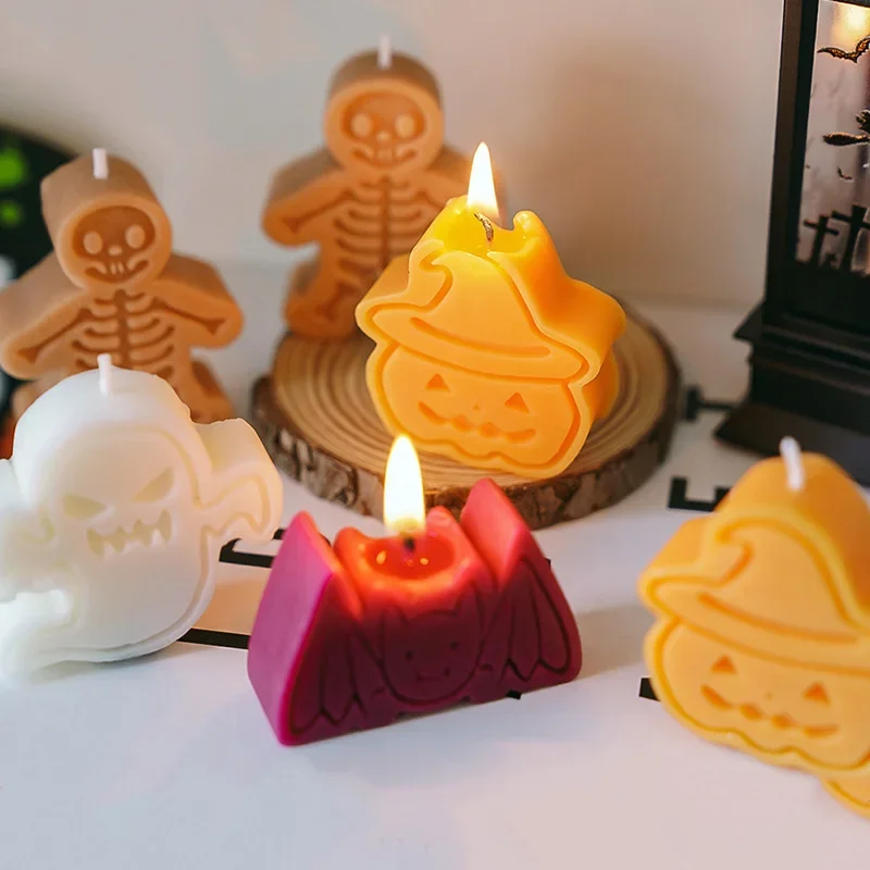 1Pcs Halloween Pumpkin Scented Candle Wholesale Creative Hand Gift Fragrance Small Ornament Handmade Wax Candle Scented Candle