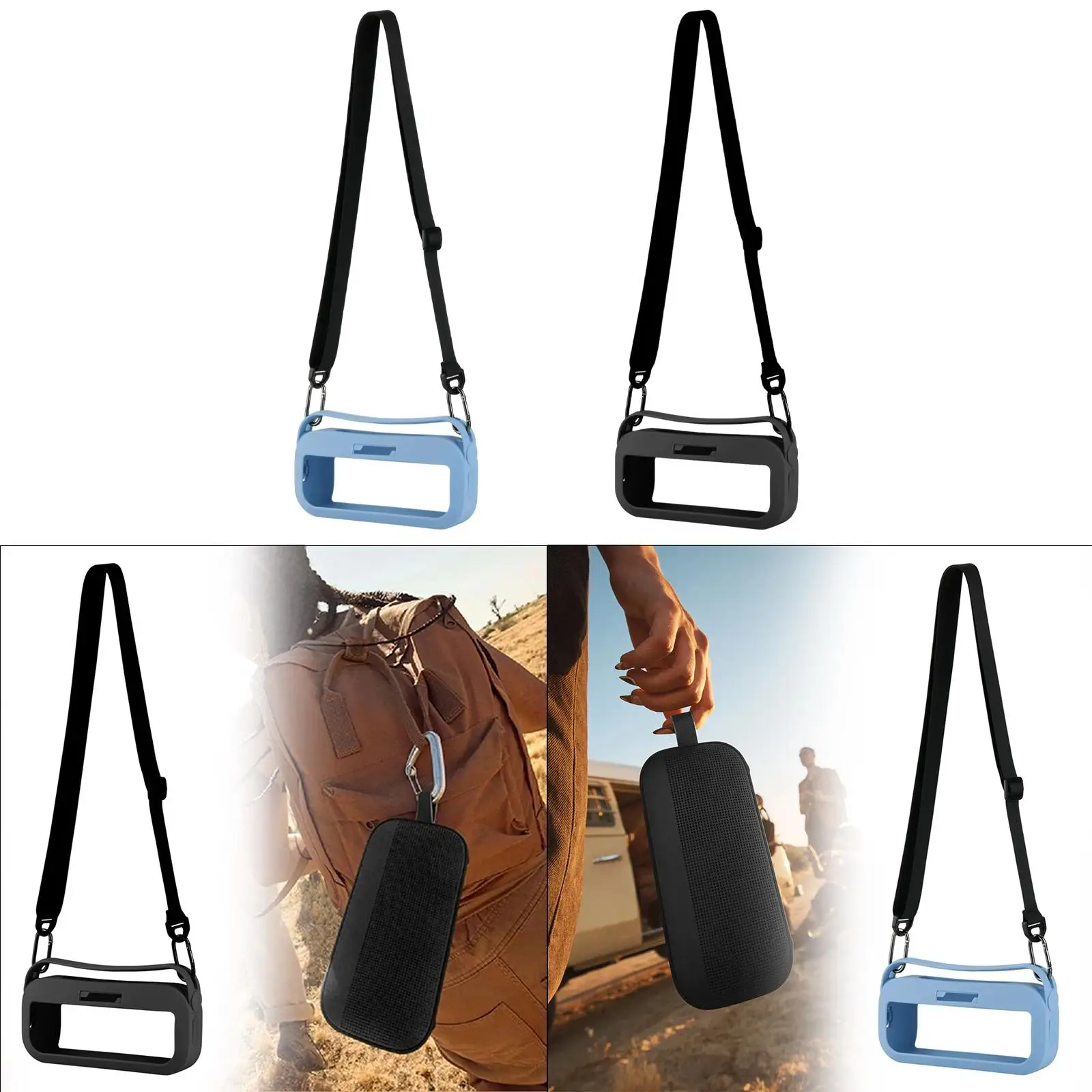 Силиконовый защитный чехол для динамика, съемный плечевой ремень, портативный чехол для переноски, чехол для динамика с ручкой, мягкий рукав