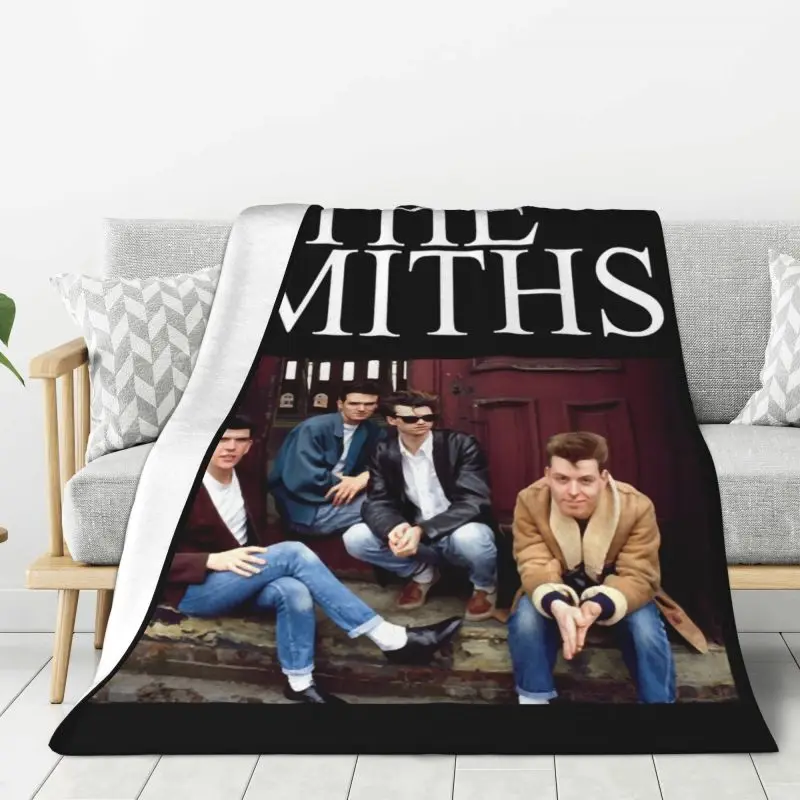 

Custom British Rock Band Smiths Blankets Warm Flannel Throw Blanket for Bedding Couch Quilt