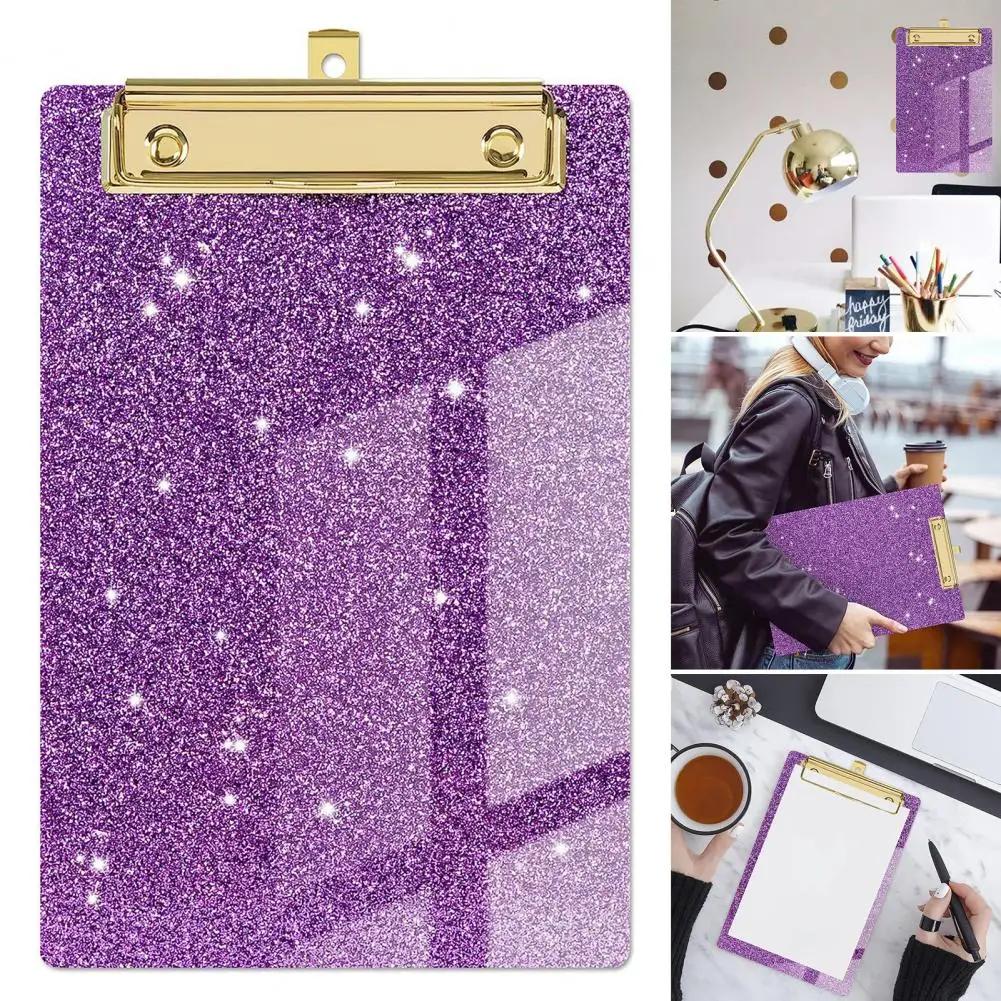 Convenient Clipboard Glitter Bright Color High Strength Clip Office Clipboard  High Toughness Office Clipboard Office Supplies